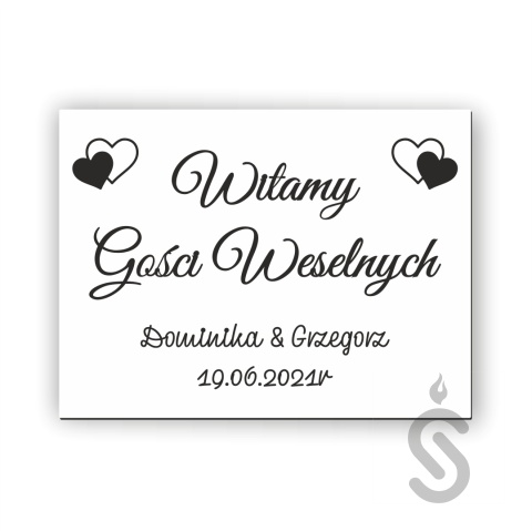 Witamy Gości weselnych - Personalizacja - imiona - data ślubu- Tablica weselna