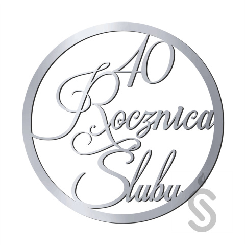 40 Rocznica Ślubu - Dekoracyjna obręcz ślubna / weselna 40 Rocznica Ślubu - Dekoracyjna obręcz ślubna / weselna