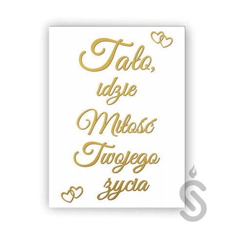 Hurt - Tato, idzie miłość Twojego życia - Pionowa - Tablica weselna Hurt - Tato, idzie miłość Twojego życia - Pionowa - Tablica weselna