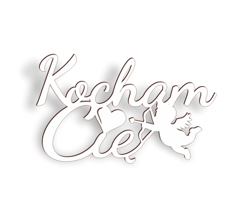 Kocham Cię z Amorkiem v2 - Napis Dekoracyjny