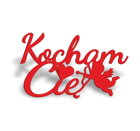 Kocham Cię z Amorkiem v2 - Napis Dekoracyjny
