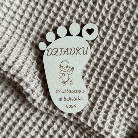 Stopka dziecka magnes - Zaproszenie dla Dziadka i Babci na Chrzest i Narodziny - Zestaw magnes Stopka dziecka magnes - Zaproszenie dla Dziadka i Babci na Chrzest i Narodziny - Zestaw magnes