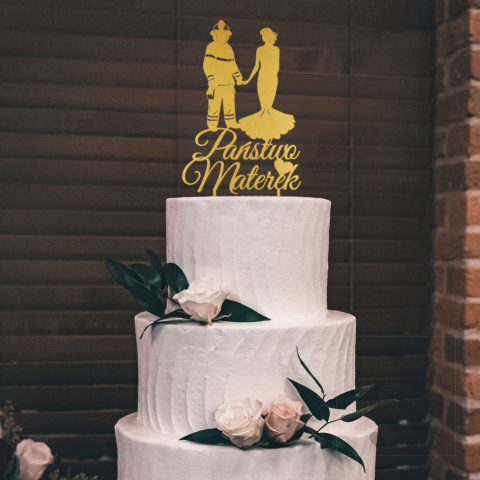 Topper ślubny personalizowany strażak Topper ślubny personalizowany strażak