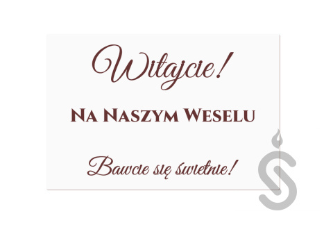 Witajcie na naszym weselu - Bawcie się świetnie! - Tablica powitalna Witajcie na naszym weselu - Bawcie się świetnie! - Tablica powitalna